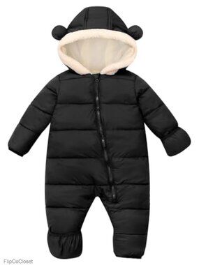 Baby Snowsuit 0M-3T Winter Hooded Jacket
